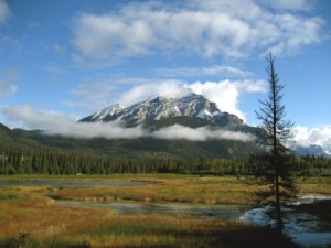 Cave and Basin wetlands outside Banff in the Canadian Rockies