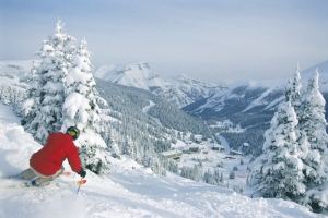 Skiing at Sunshine Village in the Canadian Rockies' Banff National Park