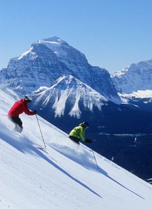 Ski Lake Louise in the Canadian Rockies' Banff National Park.