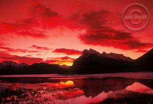 Sunset in Banff National Park in the Canadian Rockies