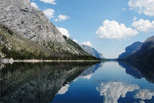 Devil's Gap at Lake Minnewanka, Banff National Park, Canadian Rockies.